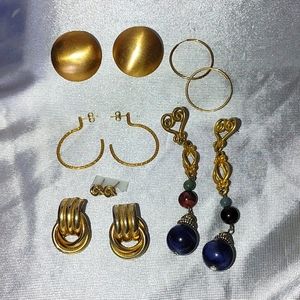 gold tone earrings pierced 1 long dangle with beads 2 For$9